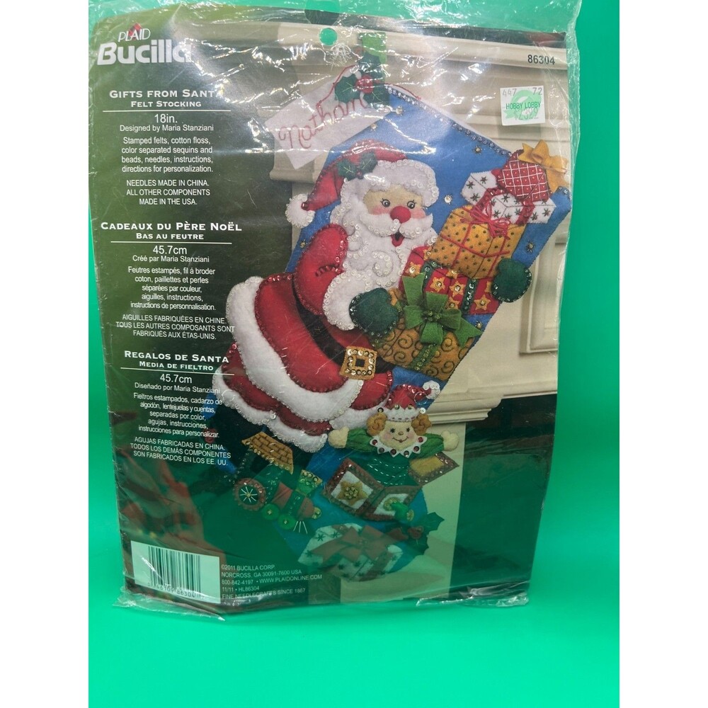 Bucilla GIFTS FROM SANTA 86304/2011 Stocking Kit-tri lingual instructions